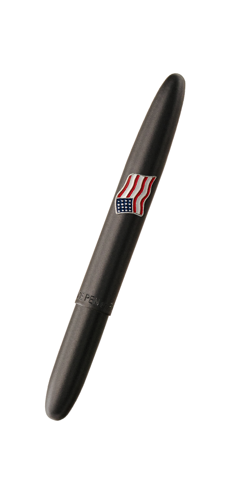 Fisher Space Pen, Bullet Space Pen with American Flag Emblem, Matte Black