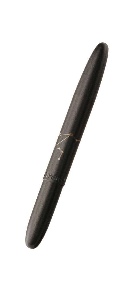 Matte Black Bullet Space Pen, Leo Zodiac Constellation - Fisher